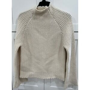 Böhme Women's Ivory Knit Mock Neck Long‎ Sleeve Pullover Sweater Size L
